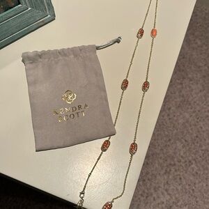 Long coral Kendra Scott necklace